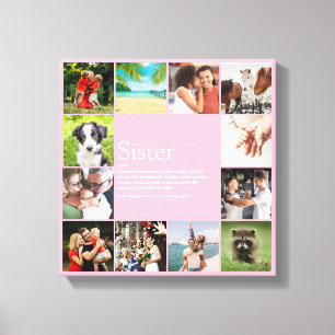 Leuke Roze Zus Definition Foto Collage Canvas Afdruk