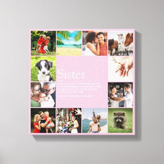 Leuke Roze Zus Definition Foto Collage Canvas Afdruk (Voorkant)