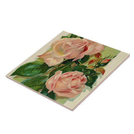 Leuke  rozen Decor Crafting Tegeltje (Zijkant)