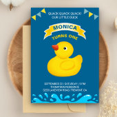 Leuke Rubber Duck Kids Verjaardagsfeestuitnodiging Kaart
