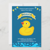 Leuke Rubber Duck Kids Verjaardagsfeestuitnodiging Kaart (Voorkant)