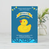 Leuke Rubber Duck Kids Verjaardagsfeestuitnodiging Kaart (Staand voorkant)