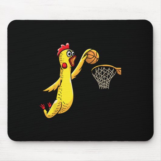 Leuke Rubber Kip Spelen Basketbal Speler Sport Muismat (Voorkant)