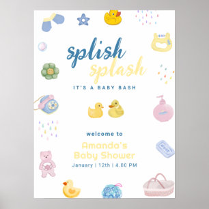 Leuke Rubberen Eend Bad Tijd Baby Shower Welkom  Poster