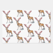 Leuke Rudolph de rendieren kerst Waterverf Inpakpapier Vel (Voorkant 3)