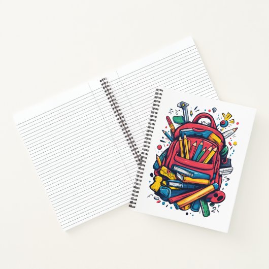 Leuke Rugzak Schoolbenodigdheden Schrijfblok Notitieboek (Binnen)