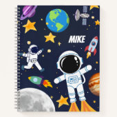 Leuke ruimte astronaut planeet, Cute Kid schetsboe Notitieboek (Voorkant)
