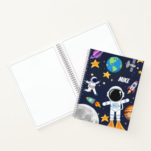 Leuke ruimte astronaut planeet, Cute Kid schetsboe Notitieboek (Binnen)