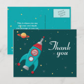 Leuke ruimte raket verjaardag dank je foto briefka briefkaart (Voorkant / Achterkant)