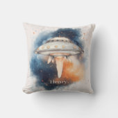 Leuke Ruimteschip Kindercushion Kussen (Voorkant)