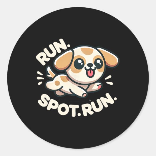 Leuke Run Spot Run Hond Grappig Ronde Sticker (Voorkant)