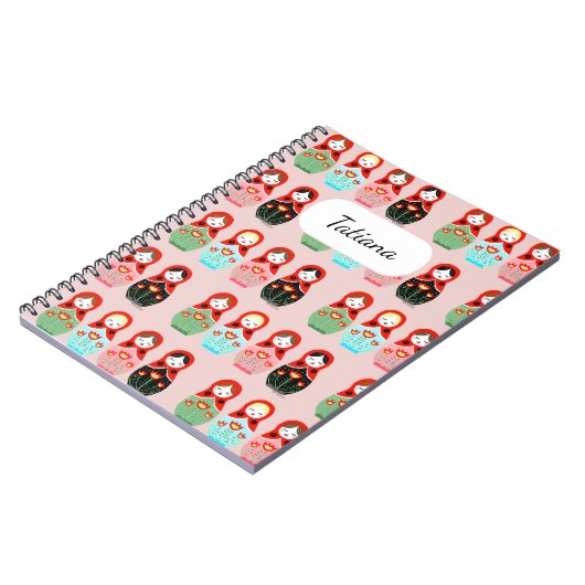 Leuke Russische Dolls Matryoshka Doll Aangepaste N Notitieboek (Linkerzijde)