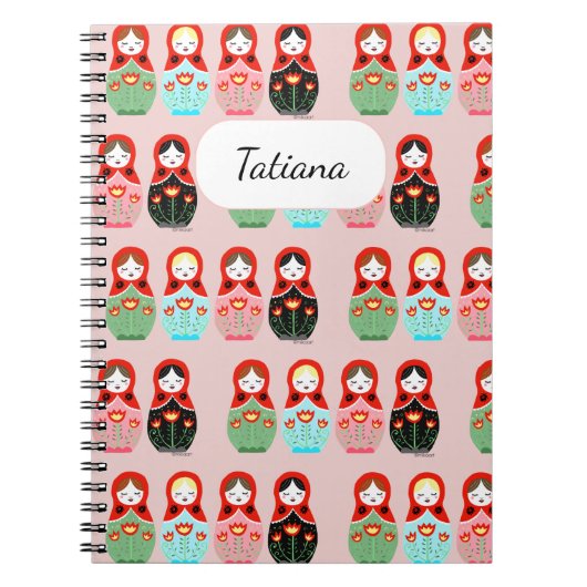 Leuke Russische Dolls Matryoshka Doll Aangepaste N Notitieboek (Voorkant)