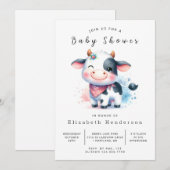 Leuke Rustic Classic Koe Baby shower Kaart (Voorkant / Achterkant)