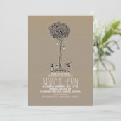 Leuke rustieke boom en metselaar potten verlovings kaart (Staand voorkant)