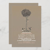 Leuke rustieke boom en metselaar potten verlovings kaart (Voorkant / Achterkant)