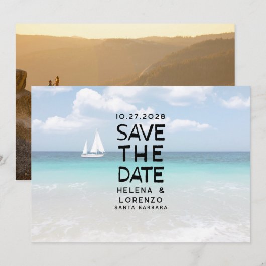 Leuke rustieke foto save the date (Voorkant / Achterkant)