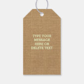 Leuke Rustieke Groene Boom en Burlap Familiereünie Cadeaulabel (Achterkant)