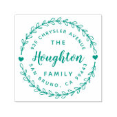 Leuke rustieke krans & hand geletterd script adres  zelfinktende stempel (Design)