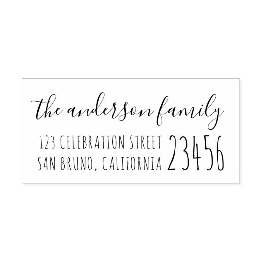 Leuke rustieke Script typografie | Retouradres Rubberstempel (Afrduk)