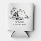 Leuke rustieke tent camper camping reis gepersonal blikjeskoeler (Voorkant)