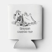 Leuke rustieke tent camper camping reis gepersonal blikjeskoeler (Achterkant)