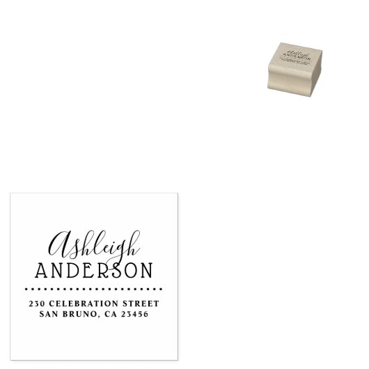 Leuke rustieke typografie Aangepaste naam Retourad Rubberstempel (Gestempeld)