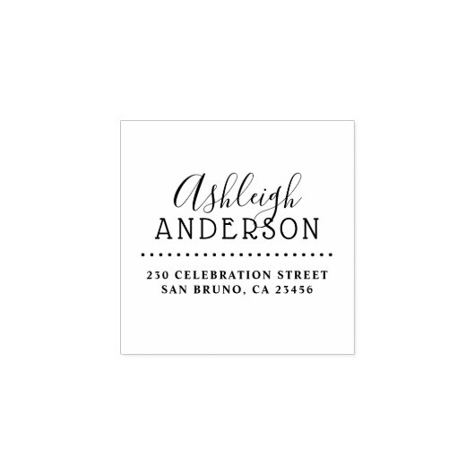 Leuke rustieke typografie Aangepaste naam Retourad Rubberstempel (Afrduk)