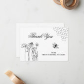 Leuke rustieke Wildflower Bee Vrijgezellenfeest Da Notitiekaartje (Voorkant / Achterkant in situ)