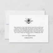 Leuke rustieke Wildflower Bee Vrijgezellenfeest Da Notitiekaartje (Achterkant)