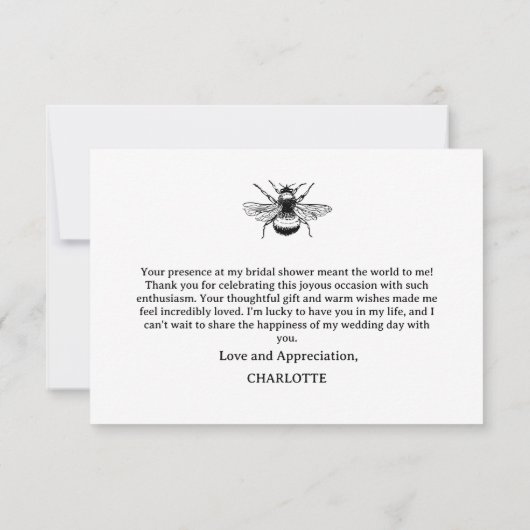 Leuke rustieke Wildflower Bee Vrijgezellenfeest Da Notitiekaartje (Achterkant)