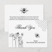 Leuke rustieke Wildflower Bee Vrijgezellenfeest Da Notitiekaartje (Voorkant / Achterkant)