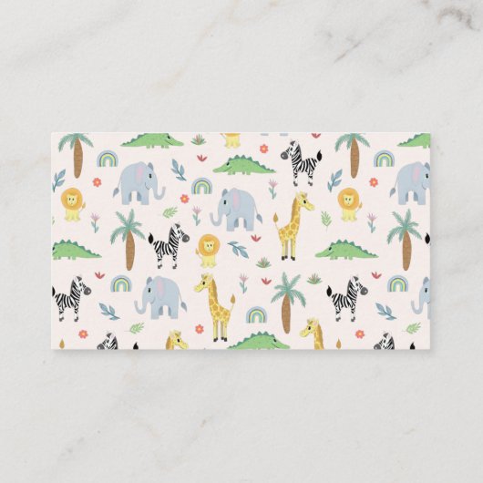 Leuke Safari Baby shower Luier Raffle Informatiekaartje (Achterkant)