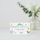 Leuke Safari Baby shower Luier Raffle Informatiekaartje (Staand voorkant)