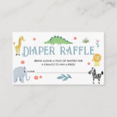 Leuke Safari Baby shower Luier Raffle Informatiekaartje (Voorkant)