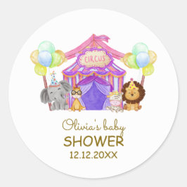 Leuke Safari Circus Carnaval Ballon Baby shower Ronde Sticker