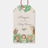 Leuke Safari Dieren Baby shower Monogram Cadeaulabel (Voorkant)
