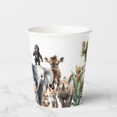 Leuke Safari Dieren Baby shower Papieren bekers (Achterkant)
