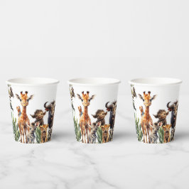 Leuke Safari Dieren Baby shower Papieren bekers