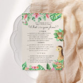 Leuke Safari Dieren Baby shower Telefoon Spel Kaar Kaart