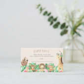 Leuke Safari Dieren Luier Raffle Ticket Informatiekaartje (Staand voorkant)