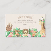 Leuke Safari Dieren Luier Raffle Ticket Informatiekaartje (Voorkant)