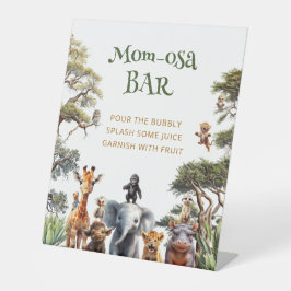 Leuke Safari Dieren Mom-osa Bar Baby shower Reclamebord Met Voetstuk