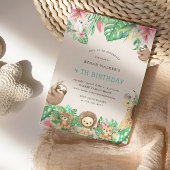 Leuke Safari Dieren Virtual Birthday Party Kaart