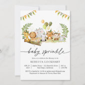 Leuke Safari Geslacht Neutraal Baby Sprinkle Kaart (Voorkant)