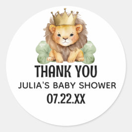 Leuke Safari King Lion Baby shower Dank u Ronde Sticker