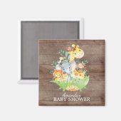 Leuke Safari Oerwoud Baby shower Favor Magnet (Voorkant / Achterkant)