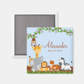 Leuke Safari Oerwoud Dieren Jongensmagneet Magneet (Voorkant / Achterkant)