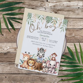 Leuke Safari Oerwoud Oh Boy Baby shower Kaart