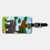 Leuke Safari Olifant Pixel Art Bagagelabel (Voorkant horizontaal)